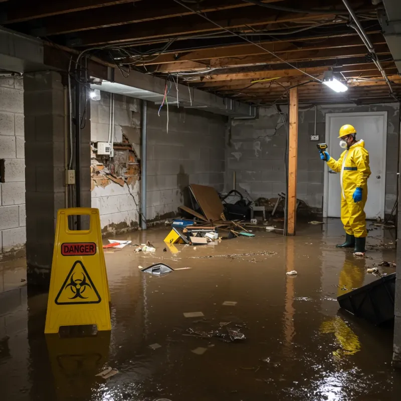 Flooded Basement Electrical Hazard in Albany, WI Property