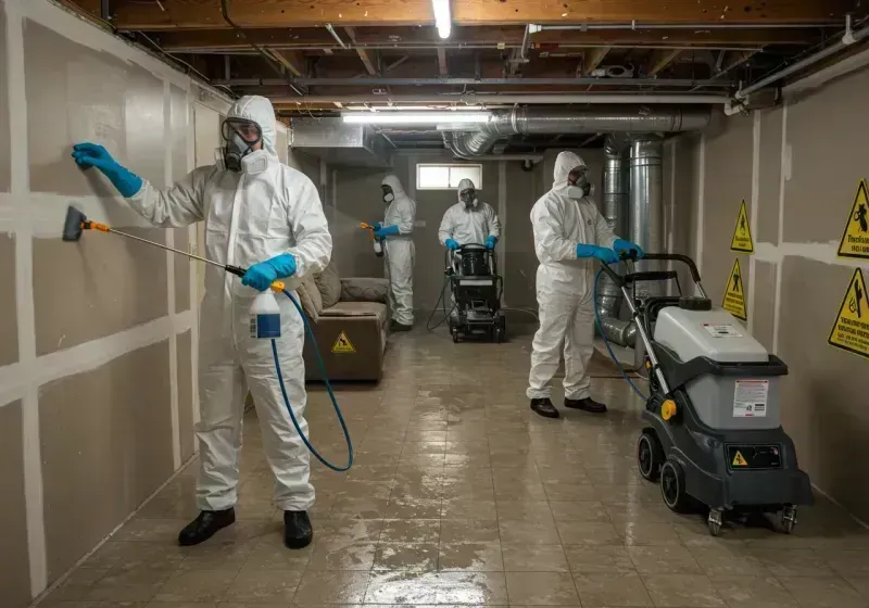 Basement Moisture Removal and Structural Drying process in Albany, WI